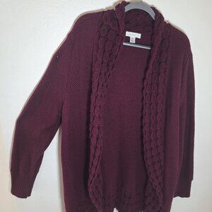 Marroon Buttonless Knit Sweater